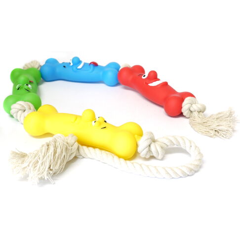 Classic Pet Products Vinyl Bone Rope Tug