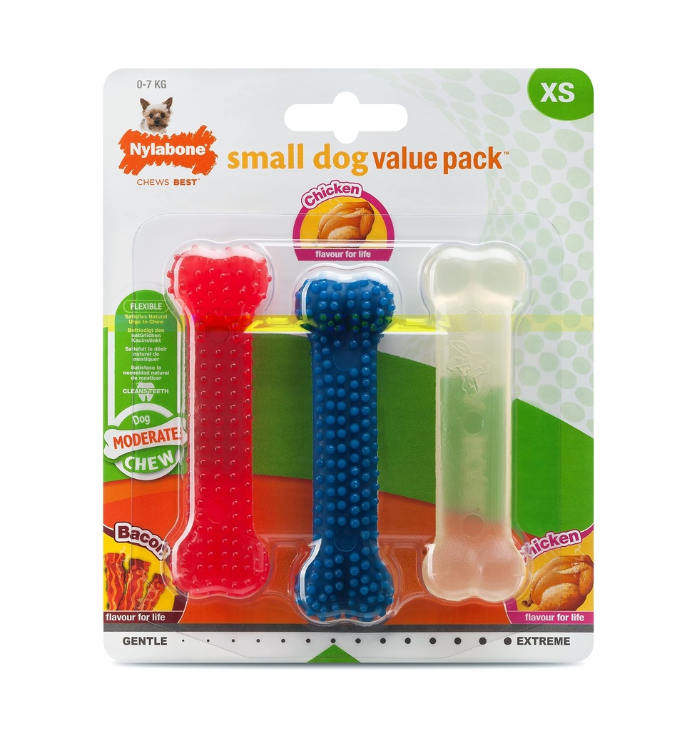 Nylabone Small Dog Value Pack Chicken Flavour