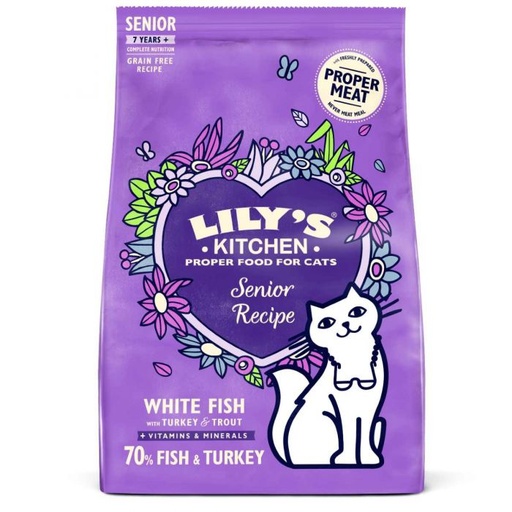 Lilys Kitchen Senior Recipe White Fish with Turkey and Trout Dry Cat Food 800g
