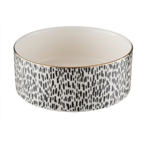 Mason Cash Mono Pattern Gold Rim Dog Bowl 15cm